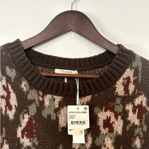 NWT STITCHDROP Floral Sweater Dress Size M Casual Classic Cozy Whimsygoth Preppy - Picture 2 of 12